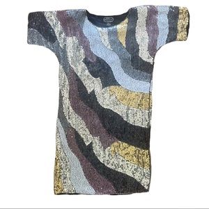 Jean for Joseph Le Bon multicolor sequin silk dress size L